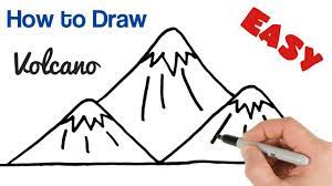 How To Draw Volcano Mountains Super Easy Drawing - Youtube