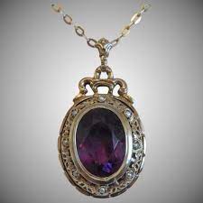 Antique Amethyst Pendant With Seed Pearls Silver 800 Ca 1900 Amethyst Pendant Purple Jewelry Amethyst