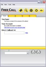 The app has a menu. Freecall Download