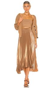 A L C Sonali Ii Skirt In Metallic Bronze Editorialist