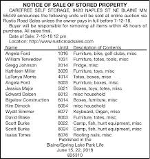 Serves blaine, mn 17 years in business. July 12 Sale Notice Of Sales Hometownsource Com