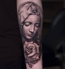 Virgin Mary done by Me at Dark Age Tattoo Studio (Denton) a couple years  ago ♥ : r/tattoo
