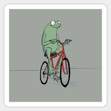 Only its a furniture item. Frog On A Bike Frog Sticker Teepublic