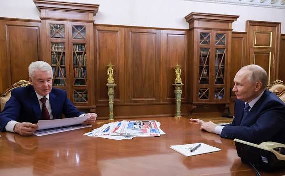 Moscow Mayor Sergei Sobyanin speaking at an official government event.