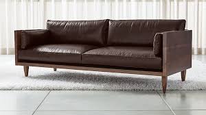 Sherwood Leather 2 Seat Exposed Wood Frame Sofa Reviews Crate And Barrel Sofa Wood Frame Sofa Frame Sofas For Small Spaces