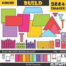 Build A House Clipart Set Includes 5 Types Of Walls 5 Types Of Roofs 5 Types Of Doors 14 Types Of Windows 5 Type Red Door House Clip Art Building A House
