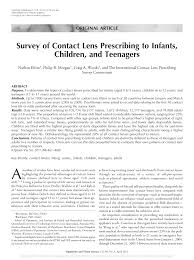 Check spelling or type a new query. Pdf Survey Of Contact Lens Prescribing To Infants Children And Teenagers