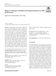 Pdf Impact Evaluation Of Business Development Grants On Sme Performance