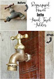 Wow What A Beautiful Repurpose I Can T Believe That S The Same Faucet And The Beauty Of That Wood Just Amazing Repur Towel Holder Hand Towel Holder Faucet