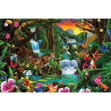 Magnificent Rainforest 300 Large Piece Jigsaw Puzzle Jungle Art Rainforest Art