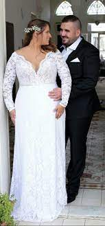 Plus Size Lace Mermaid Wedding Gown With Off Shoulder Long Sleeves As Flattering And Fem Wedding Gowns Mermaid Lace Mermaid Wedding Dress Wedding Dresses Lace