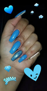 {my baby blue} + {pure love} chevron nails. Blue Diamond Chrome Nail Acrylic Nails Yellow Nails Fancy Nails