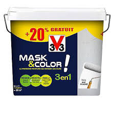 Murs (plaques de plâtre, fibre de verre, anciennes peintures, boiseries (porte, fenêtre et. Peinture De Renovation Multi Supports V33 Mask Color Blanc Mat 5l 20 Gratuit Castorama