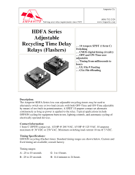 Amperite time delay relay 115no10 115 volt nos octal base. Hdfa Series Adjustable Recycling Time Delay Relays