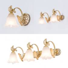 Vintage Style Flower Engraved Wall Sconce 1 2 3 Lights Opal Glass Vanity Lighting For Mirror Takeluckhome Com