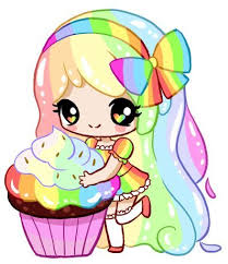 Cupcake With Rainbow Frosting By Silhh On Deviantart Cute Anime Chibi Cute Drawings Cute Kawaii Drawings