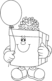 11 free printable birthday balloon coloring pages in vector format, easy to print from any device and automatically fit any paper size. Birthday Gift1 Bw Bmp 750 1158 Digi Stamps Birthday Clips Clip Art