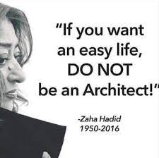 مقولة شهيرة للراحلة زها حديد اذا اردت حياة سهلة لا تكن معماريا بتوافقها الراي منشن صاحبك المهندس zaha hadid zaha hadid quotes zaha