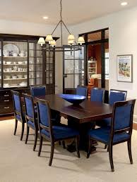 Stunning Traditional Dining Room Design With Darkwood Coffee Table And Blue Upholstered Dining Ch Traditional Dining Chairs Dining Room Blue Dining Room Design