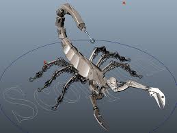 Robot Scorpion Rig 3d Model Autodesk Fbx Maya Object Files Free Download Modeling 41951 On Cadnav 3d Model Robots Drawing Robot