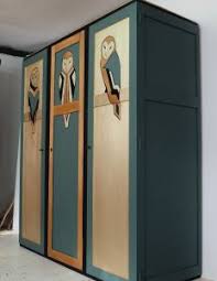 Armoire Parisienne 3 Portes Relookee Art Deco Deco Animal Chouette Dore Noir Bois Bleu Canard Vert M Relooking Armoire Mobilier De Salon Armoire Chambre Enfant