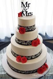 Red Black And Ivory Wedding Wedding Cake Red Creative Wedding Cakes Black Wedding Cakes