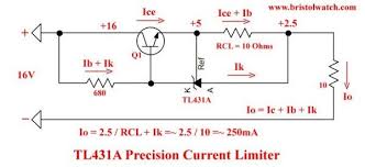 Basic Tl431 Current Limiter Circuit Operation Circuit Current Source Electronics Circuit