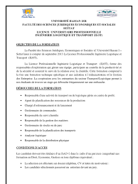 Comme pour une candidature en français, la lettre de motivation en anglais est accompagnée de votre cv (resume) et ne fait pas plus d'une page a4. Licence Professionnelle Ingenierie Logistique Et Transport Ilot Baccalaureat Universitaire Logistique