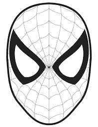 For the nearest eye, use two long curved lines and one short straight line to trace the triangle shape. Spiderman Face Drawing Coloring Home