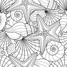 Seamless Background With Starfish And Seashells Starfish Drawing Beach Coloring Pages Drawings