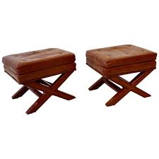 Looking for the perfect bench or ottoman to add to your living space? Pair Of Billy Baldwin X Base Decorator Ottoman Benches In Russet Leather For Sale At 1stdibs