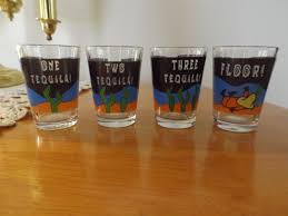 .25 oz vodka.25 oz rum.25 oz tequila.25 oz gin.25 oz blue caraco shake and strain into shot glass garnish with cherry. Vintage One Tequila Two Tequila Three Tequila Floor Shot Etsy Shot Glasses Tequila Vintage Barware