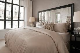 Mirrored Headboards Transitional Bedroom The Cross Decor Design Bedroom Headboard Master Bedroom Design Mirror Headboard