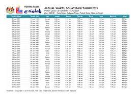 Jadwal sholat untuk surabaya, gmt +7. Waktu Solat Kedah 2021 Tahunan 1442h 1443h Jakim Tahun 2020