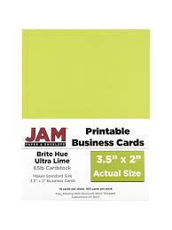 Utilize our custom online printing and it services for small. Jam Paper Printable Business Cards 3 12 X 2 Lime Green 10 Cards Per Sheet Pack Of 10 Sheets Office Depot