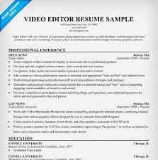 resume format: video editor resume template