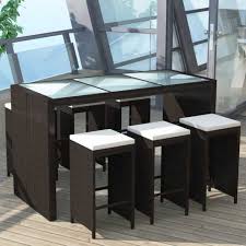 Poly Rattan Barset Bartisch 6 Barhocker Sitzgruppe Gartengarnitur Garten Garnitur Outdoor Lounge Mobel Gartenga Gartenbar Set Terrasse Sitzgruppe Gartenbar
