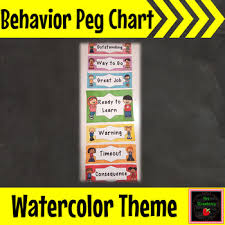 water color behavior reward peg chart clip chart editable