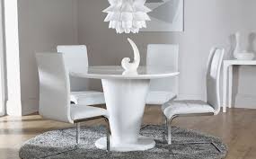 Modern dining set, round tabletop with ladder back chairs, cappuccino finish, 5 by efurnish. Paris White High Gloss Round Dining Table And 4 Chairs Set Perth White At Furniture Choice White Gloss Dining Table Round Dining Room Table Round Dining Room
