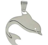 Stainless Steel DOLPHIN Pendant / Charm, Free Bead Ball Chain