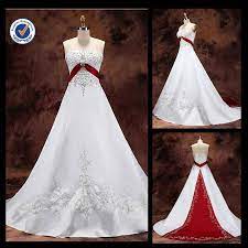 White Wedding Dresses With Red Accents Jm32 White And Red Wedding Dress Muslim Bridal Wedding Dress Chin Red Wedding Dresses White Bridal Dresses Red Wedding