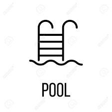 Icone De La Piscine Ou D Un Logo Dans Le Style De Ligne Moderne Haute Qualite Contour Noir Pictogramme Pour La Conception De Sites Web Et Les Applications Mobiles Vector Illustration Sur Un