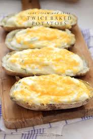 Sour Cream Chive Twice Baked Potatoes With Ribeye Steaks Twice Baked Potatoes Sour Cream Chives Recipes