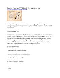 Tema, alur, palaku, latar, amanat, seting, plot, watek, ajen, galur, unsur intrinsik carpon. Doc Carita Pondok Carpon Jeung Contona Andara Setana Academia Edu