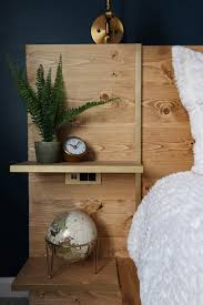 .wood and fabric headboard fabric wood built in ivory wingback tufted headboard flanked by gray built in shelves modern bedroom set rondo walnut built in headboard contemporary bedroom alys beach nightstands: Diy Platform Bed Frame And Headboard With Built In Nightstands