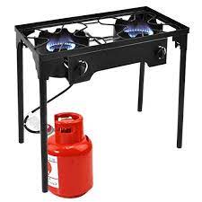 Portable propane lpg gas double burner outdoor camping stove cooktop station with stand. Amazon Com Goplus Outdoor Stove 2 Burner High Pressure Propane Burner 150 000btu Portable Gas Cooker Height Adjusta Gas Cooker Outdoor Stove Adjustable Legs