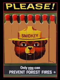 Smokey bear 12x12 inch vintage retro round metal tin sign wall decor funny iron painting 30cm diameter. Smokey The Bear Metal Sign American Collectibles