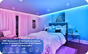 Amazon Com Inscrok 16 4ft Led Light Strips 5050 Rgb Waterproof Led Strip Lights For Bedroom Aesthetic Room Decor Home Decorations Home Improvement