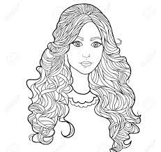 (based on keywords) all our coloring pages with women, from our different galleries. Beautiful Woman Hairstyle And Face Coloring Page Stock Photo Picture And Royalty Free Image Image 137229599