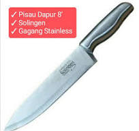 Pisau Dapur 8' SOLINGEN GAGANG STAINLESS/ Pisau Dapur Daging Sayuran  Serbaguna
